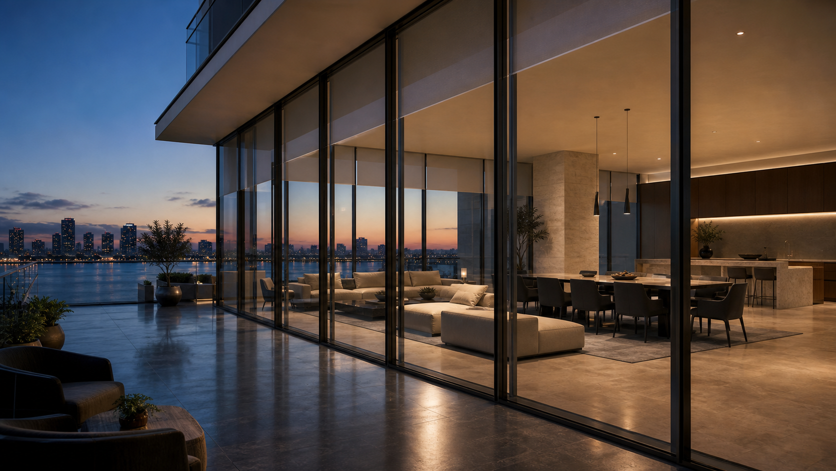 Refined architectural interior shaped by light