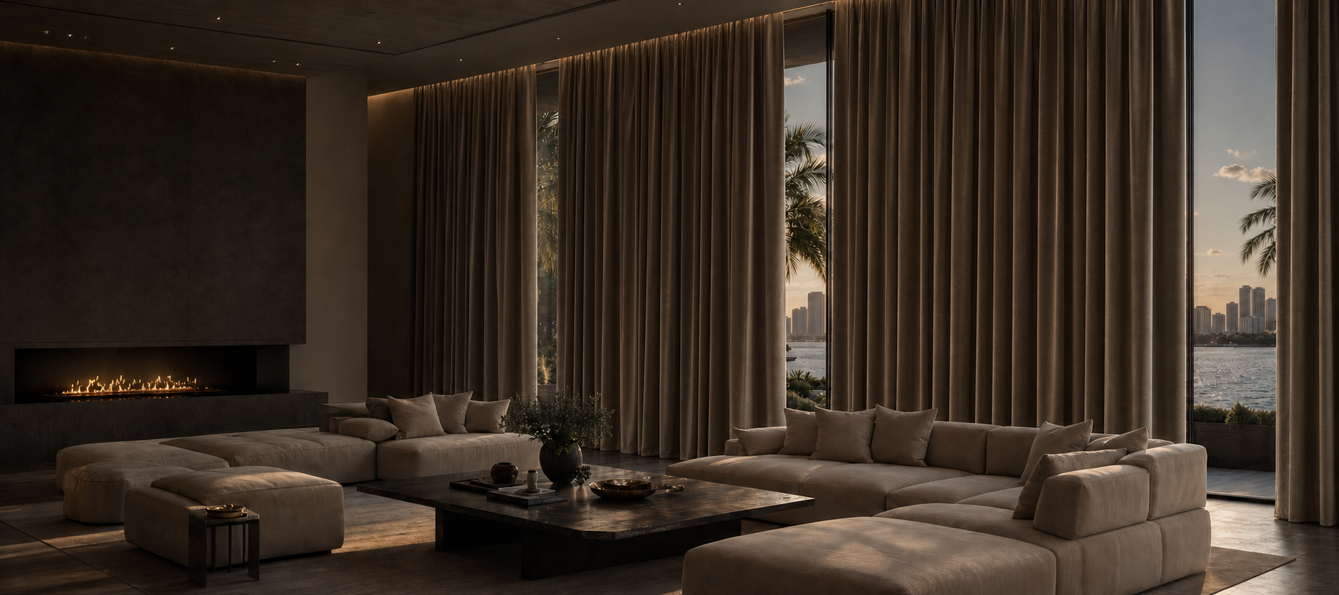 Luxury Residence with custom Luminix drapery